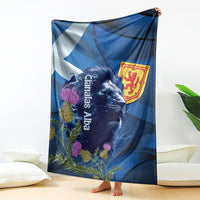 Cianalas Alba Scotland Blanket Scottish Lion and Thistle Blue Version