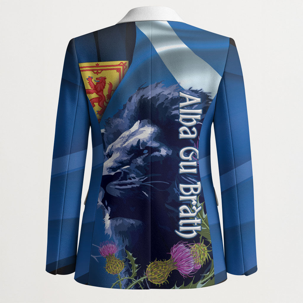 Cianalas Alba Scotland Blazer Scottish Lion and Thistle Blue Version