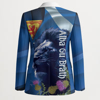 Cianalas Alba Scotland Blazer Scottish Lion and Thistle Blue Version