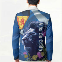 Cianalas Alba Scotland Blazer Scottish Lion and Thistle Blue Version