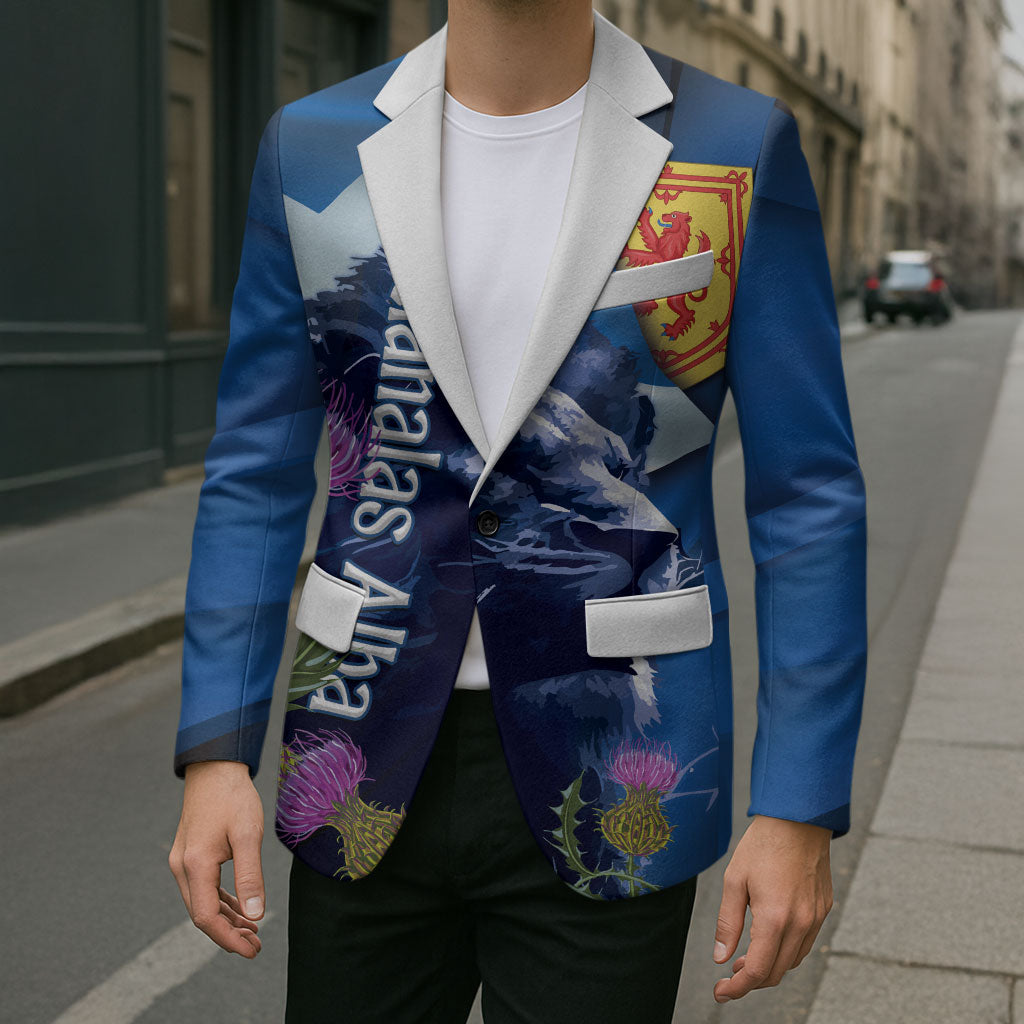 Cianalas Alba Scotland Blazer Scottish Lion and Thistle Blue Version