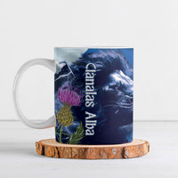 Cianalas Alba Scotland Ceramic Mug Scottish Lion and Thistle Blue Version