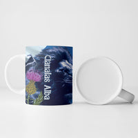 Cianalas Alba Scotland Ceramic Mug Scottish Lion and Thistle Blue Version