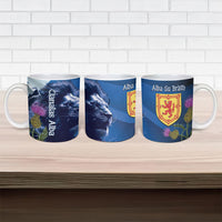 Cianalas Alba Scotland Ceramic Mug Scottish Lion and Thistle Blue Version