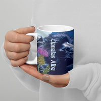 Cianalas Alba Scotland Ceramic Mug Scottish Lion and Thistle Blue Version