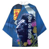 Cianalas Alba Scotland Kimono Scottish Lion and Thistle Blue Version