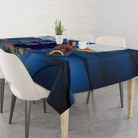 Cianalas Alba Scotland Tablecloth Scottish Lion and Thistle Blue Version