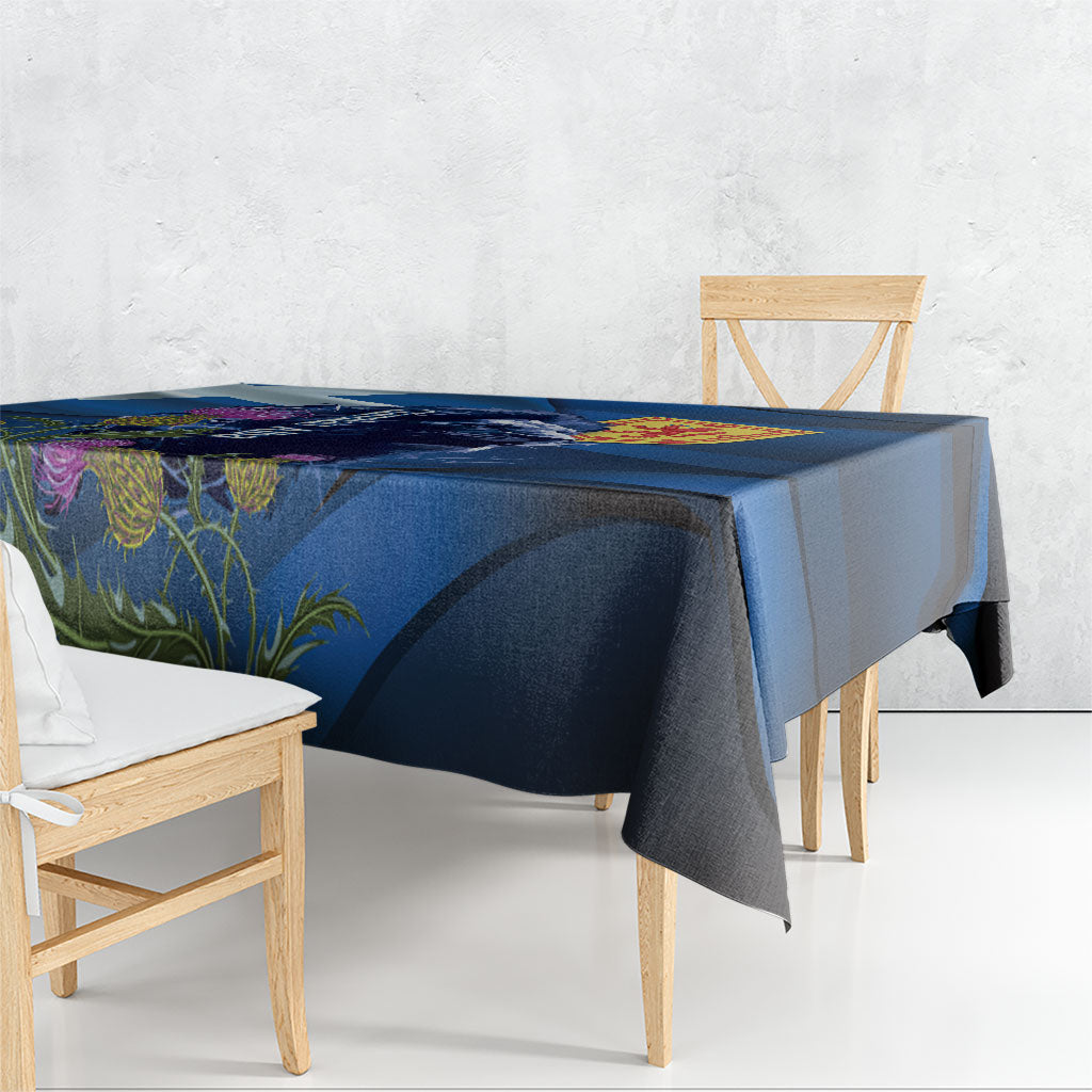 Cianalas Alba Scotland Tablecloth Scottish Lion and Thistle Blue Version