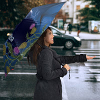 Cianalas Alba Scotland Umbrella Scottish Lion and Thistle Blue Version