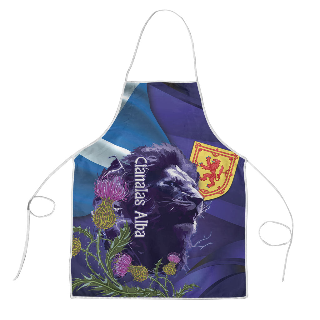 Cianalas Alba Scotland Apron Scottish Lion and Thistle Purple Version