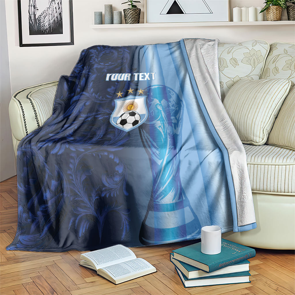 Custom Argentina World Football 2026 Blanket La Albiceleste 4th Champion Proud
