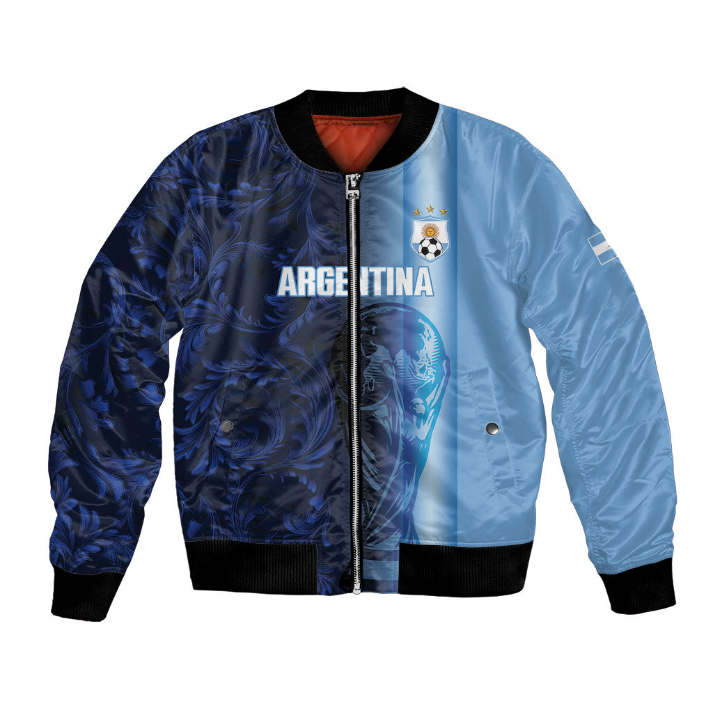Custom Argentina World Football 2026 Bomber Jacket La Albiceleste 4th Champion Proud