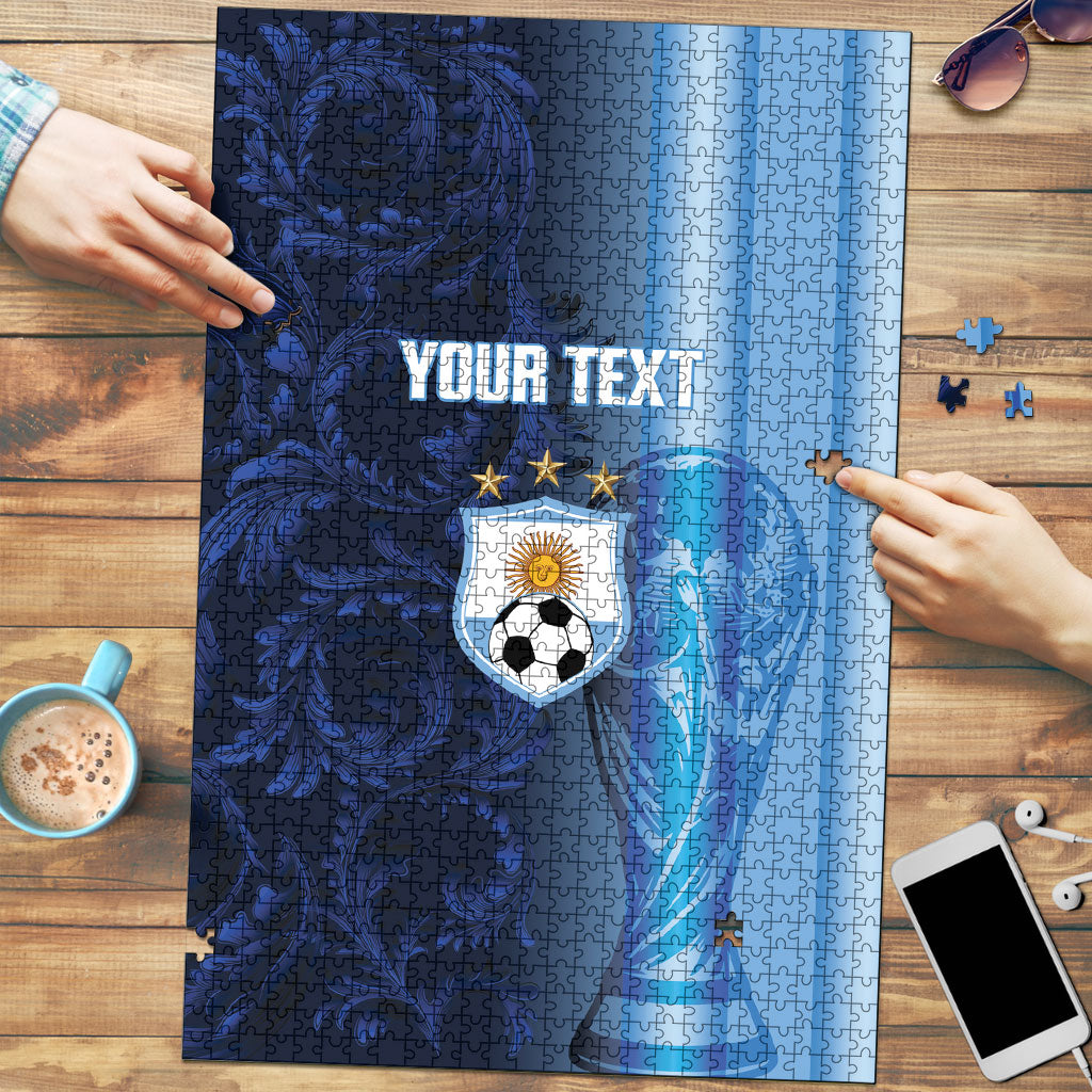 Custom Argentina World Football 2026 Puzzle La Albiceleste 4th Champion Proud