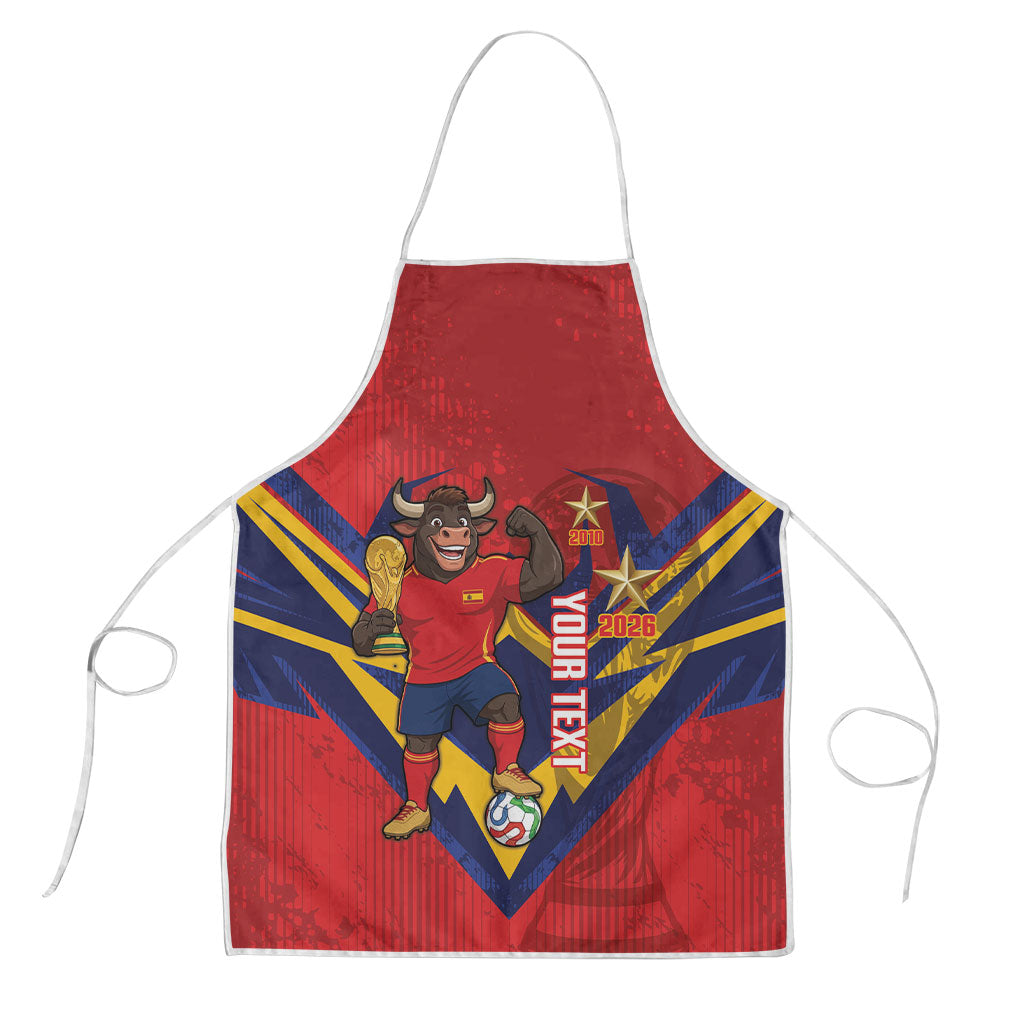 Custom Spain World Football 2026 Apron La Roja 2nd Champion Proud