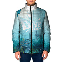 Personalized Dominica Freediving Padded Jacket Leatherback Sea Turtle Ocean Style