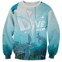 Personalized Dominica Freediving Sweatshirt Leatherback Sea Turtle Ocean Style
