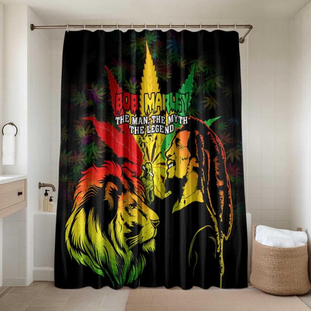 Jamaica Legend Bob Bathroom Set Lion With Cannabis Leaf Pattern - Wonder Print Shop