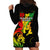 Jamaica Legend Bob Hoodie Dress Lion With Cannabis Leaf Pattern - Wonder Print Shop