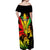 Jamaica Legend Bob Off Shoulder Maxi Dress Lion With Cannabis Leaf Pattern - Wonder Print Shop