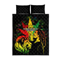 Jamaica Legend Bob Quilt Bed Set Lion With Cannabis Leaf Pattern - Wonder Print Shop