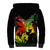 Jamaica Legend Bob Sherpa Hoodie Lion With Cannabis Leaf Pattern - Wonder Print Shop