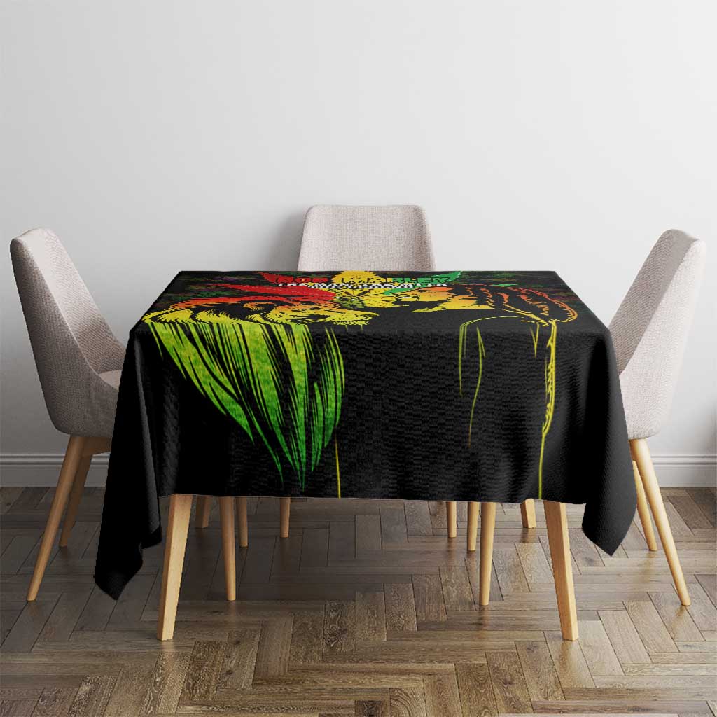 Jamaica Legend Bob Tablecloth Lion With Cannabis Leaf Pattern - Wonder Print Shop