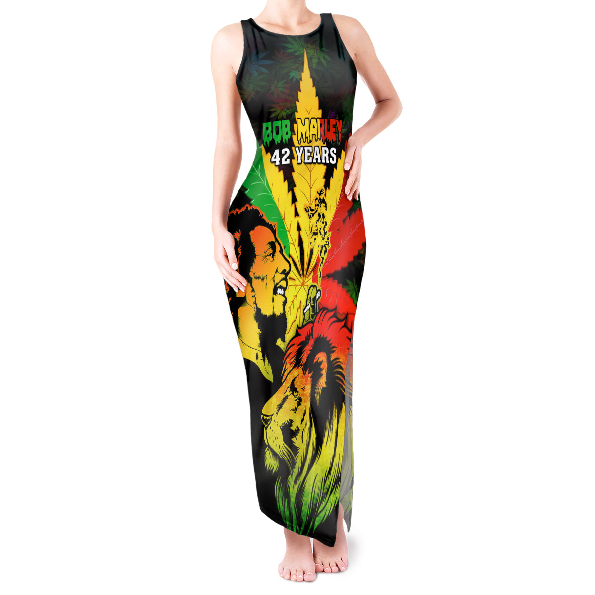 jamaica-bob-marley-tank-maxi-dress-lion-with-cannabis-leaf-pattern