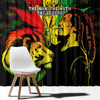 Jamaica Legend Bob Window Curtain Lion With Cannabis Leaf Pattern - Wonder Print Shop