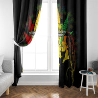 Jamaica Legend Bob Window Curtain Lion With Cannabis Leaf Pattern - Wonder Print Shop