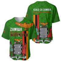 Green baseball jersey set with front and back eagle and kente-style flag graphics