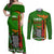 Zambia Independence Day Couples Matching Off Shoulder Maxi Dress and Long Sleeve Button Shirts Happy 59th Anniversary Kente Pattern - Wonder Print Shop