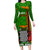 Zambia Independence Day Long Sleeve Bodycon Dress Happy 59th Anniversary Kente Pattern - Wonder Print Shop