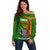 Zambia Independence Day Off Shoulder Sweater Happy 59th Anniversary Kente Pattern - Wonder Print Shop