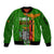 Zambia Independence Day Sleeve Zip Bomber Jacket Happy 59th Anniversary Kente Pattern - Wonder Print Shop