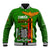 Personalised Zambia Independence Day Baseball Jacket Happy 59th Anniversary Kente Pattern - Wonder Print Shop