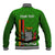 Personalised Zambia Independence Day Baseball Jacket Happy 59th Anniversary Kente Pattern - Wonder Print Shop