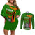 Personalised Zambia Independence Day Couples Matching Off Shoulder Short Dress and Long Sleeve Button Shirts Happy 59th Anniversary Kente Pattern - Wonder Print Shop