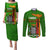 Personalised Zambia Independence Day Couples Matching Puletasi Dress and Long Sleeve Button Shirts Happy 59th Anniversary Kente Pattern - Wonder Print Shop