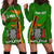 Personalised Zambia Independence Day Hoodie Dress Happy 59th Anniversary Kente Pattern - Wonder Print Shop