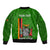 Personalised Zambia Independence Day Sleeve Zip Bomber Jacket Happy 59th Anniversary Kente Pattern - Wonder Print Shop