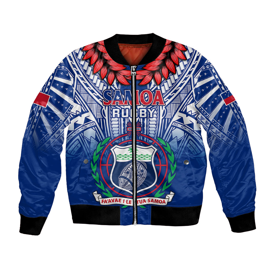 Samoa Rugby Bomber Jacket 2023 Go Manu Samoa With Ula Fala Style - Wonder Print Shop