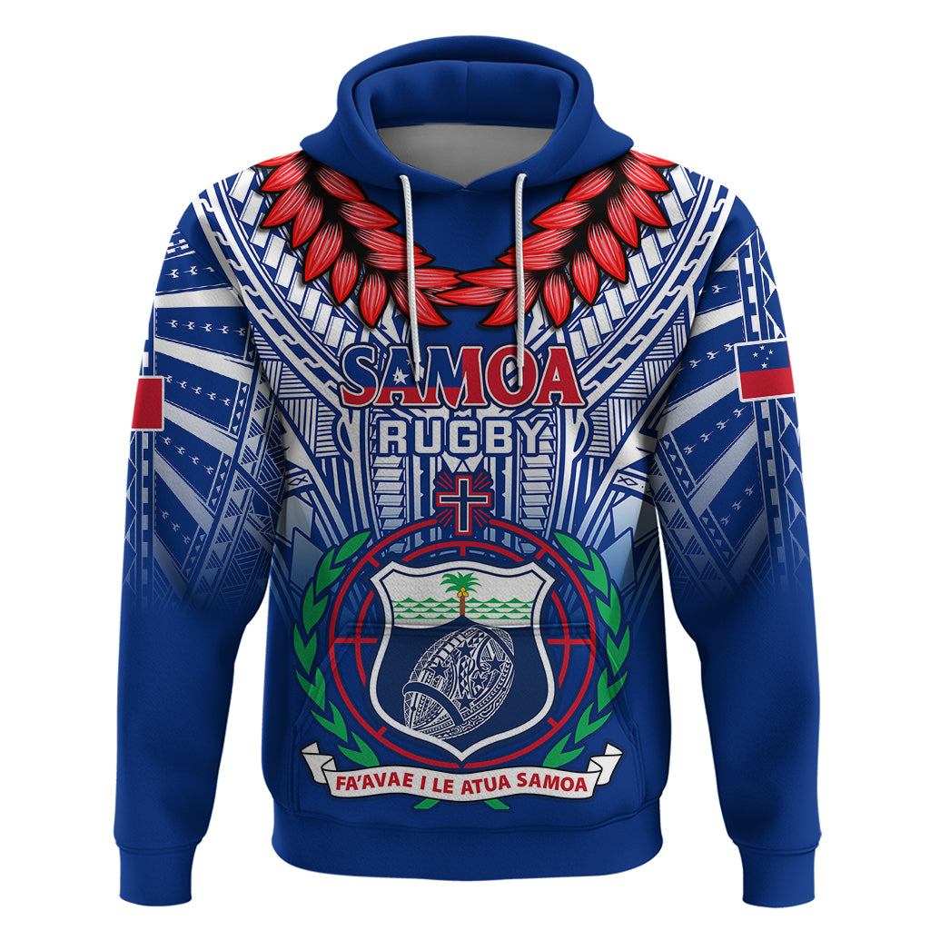 Samoa Rugby Hoodie 2023 Go Manu Samoa With Ula Fala Style - Wonder Print Shop