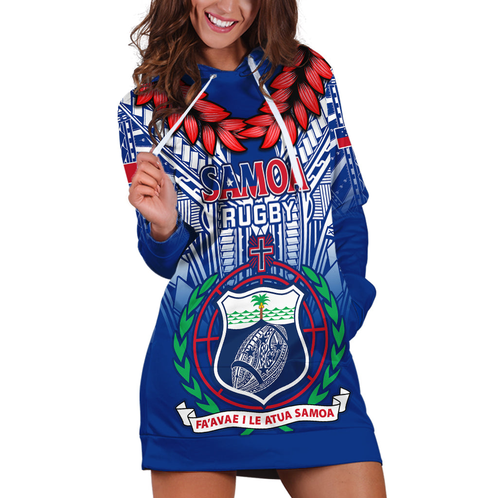 Custom Samoa Rugby Hoodie Dress 2023 Go Manu Samoa With Ula Fala Style - Wonder Print Shop