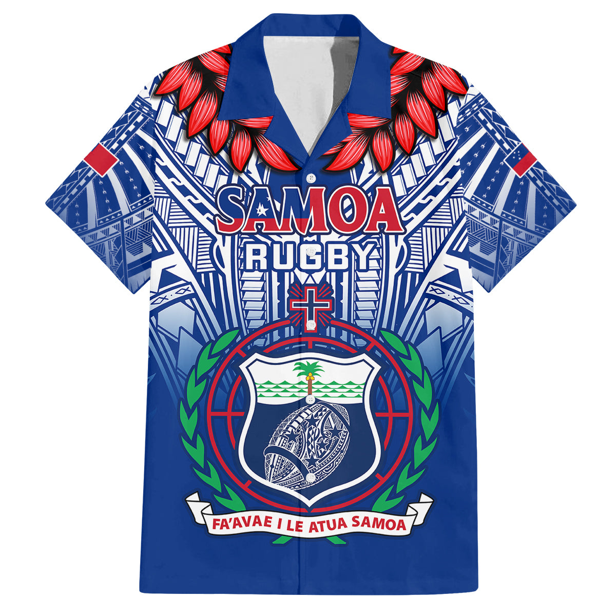 Custom Samoa Rugby Kid Hawaiian Shirt 2023 Go Manu Samoa With Ula Fala Style - Wonder Print Shop