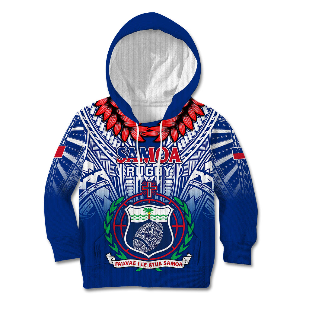 Custom Samoa Rugby Kid Hoodie 2023 Go Manu Samoa With Ula Fala Style - Wonder Print Shop