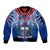 Custom Samoa Rugby Sleeve Zip Bomber Jacket 2023 Go Manu Samoa With Ula Fala Style - Wonder Print Shop