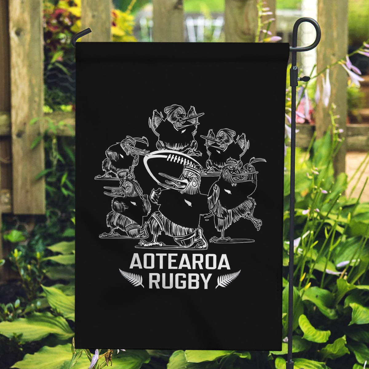 New Zealand Silver Fern Rugby Garden Flag Haka Aotearoa Kiwi Dance - Wonder Print Shop