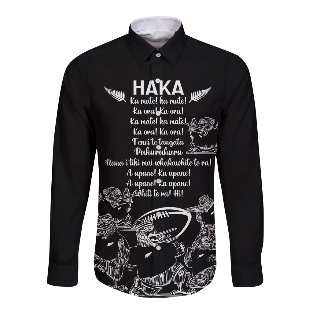 New Zealand Silver Fern Rugby Long Sleeve Button Shirt Haka Aotearoa Kiwi Dance - Wonder Print Shop