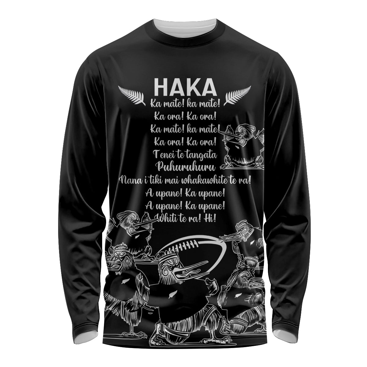 New Zealand Silver Fern Rugby Long Sleeve Shirt Haka Aotearoa Kiwi Dance - Wonder Print Shop