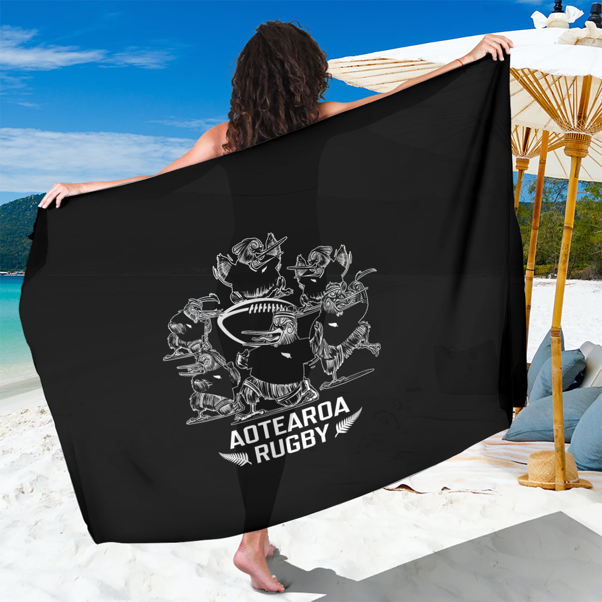 New Zealand Silver Fern Rugby Sarong Haka Aotearoa Kiwi Dance - Wonder Print Shop